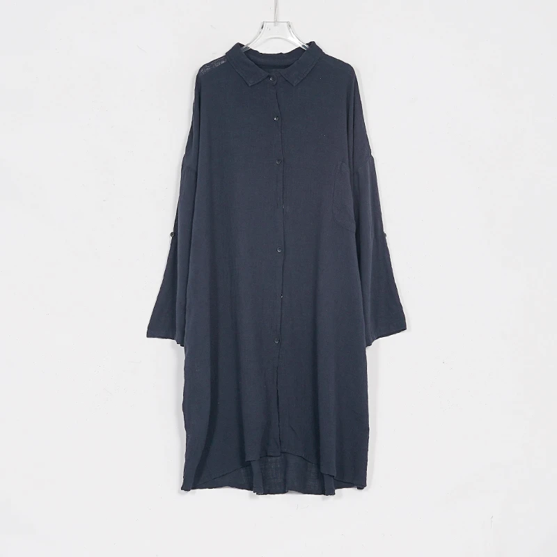 【蓉哥出品】纯色简约长袍8642