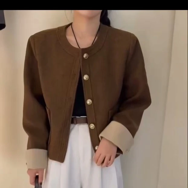 法式复古小香风外套短款