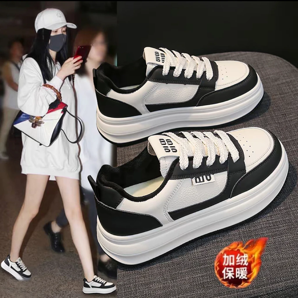 Z-1厚底加绒小白鞋女软底轻便百搭时尚韩版休闲