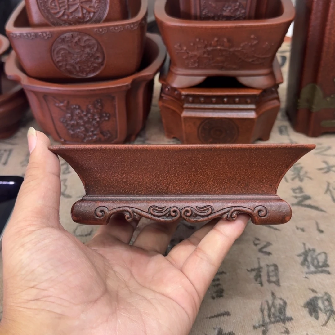 紫砂花盆13.5x9.5x3.5内经紫砂花盆