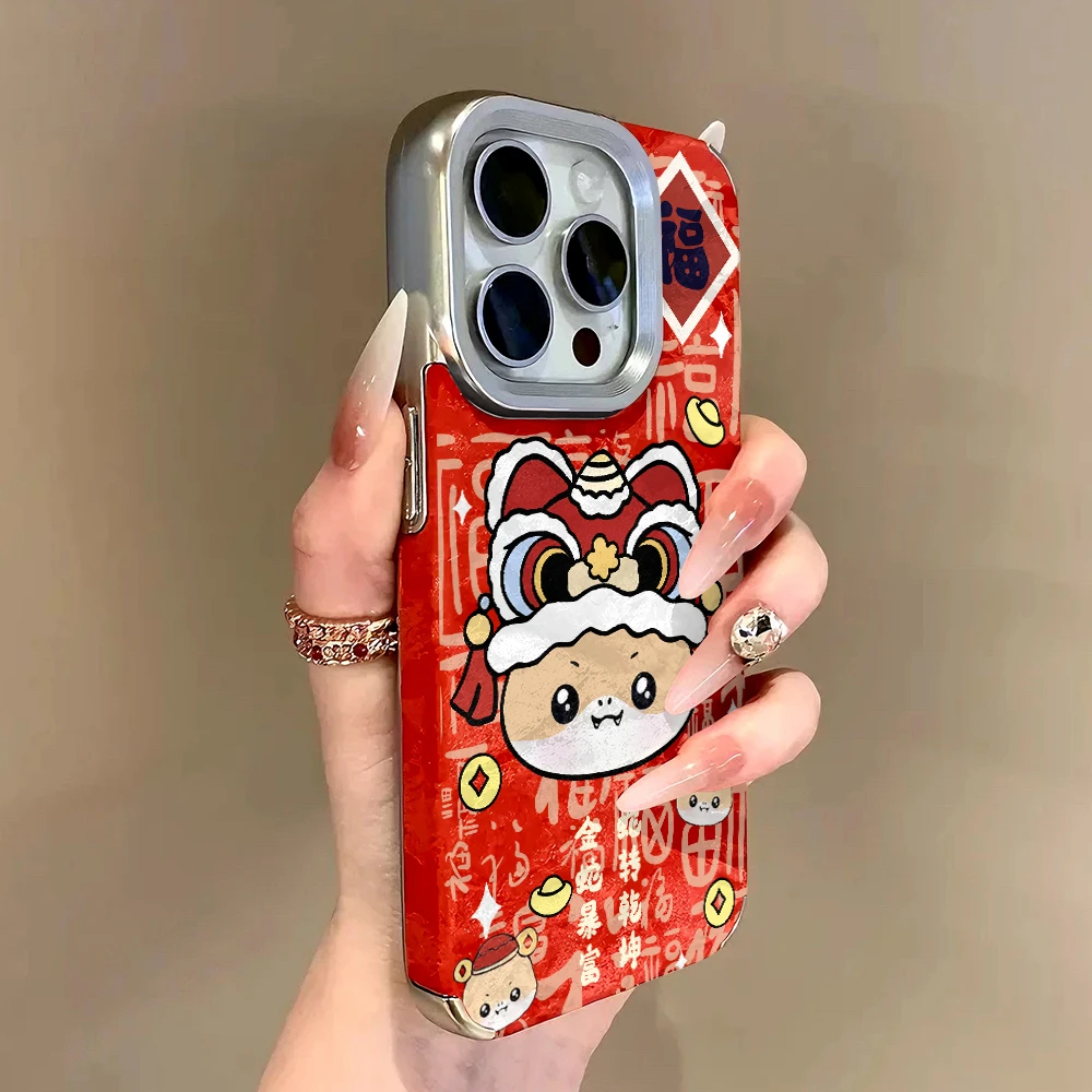 金蛇暴富蛇转乾坤适用iPhone13/15/16手机壳苹果14promax雪山纹12