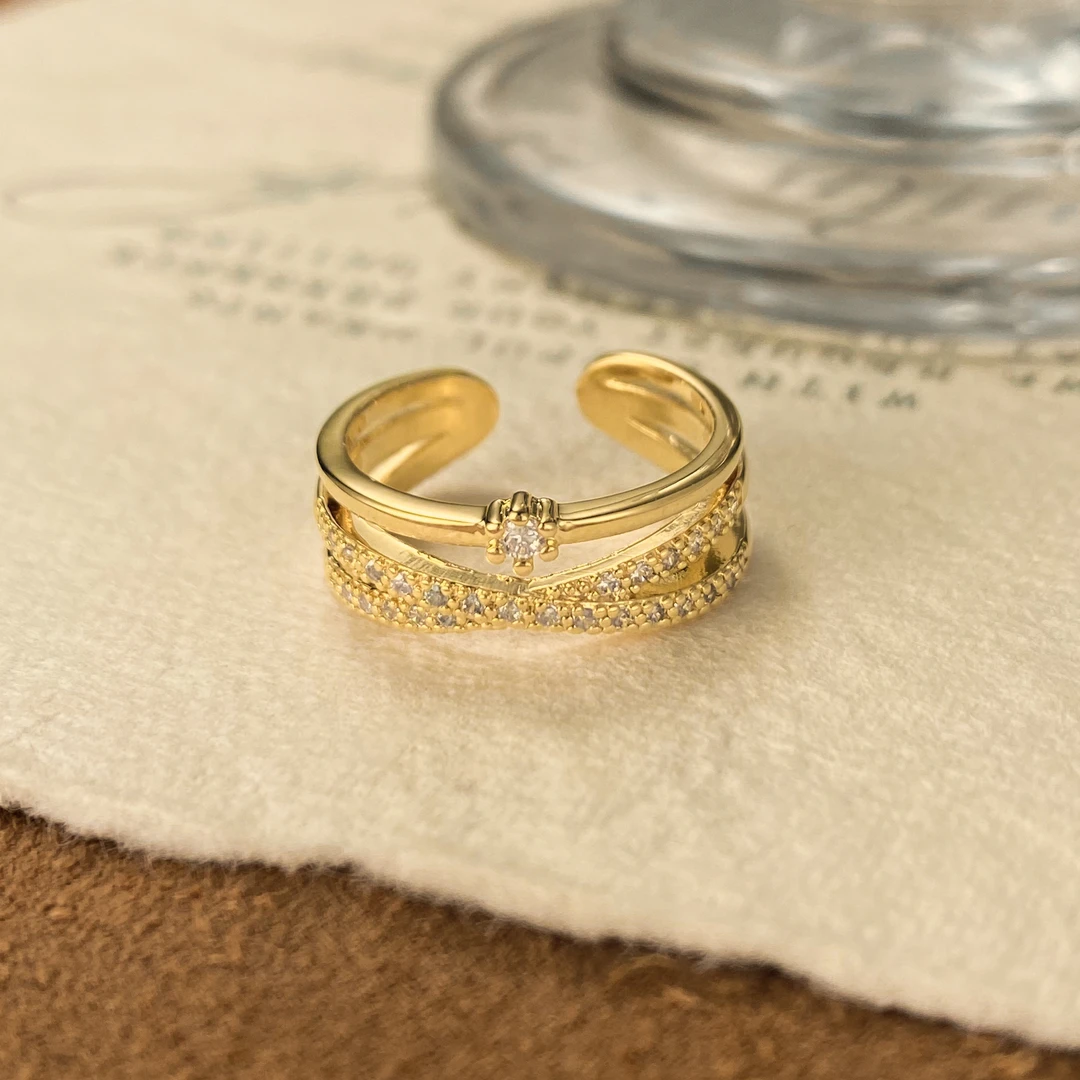 星河对望交叉开口戒指T136-1