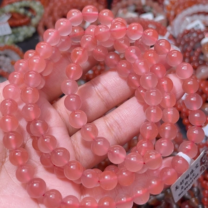 南红玛瑙未镶嵌冰粉多圈7.4m+0109