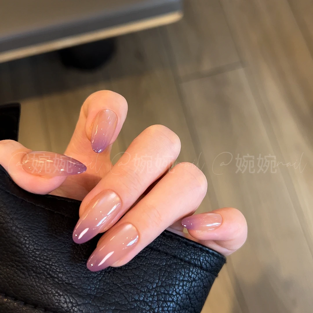 【紫域】婉婉 纯手工紫色渐变猫眼百搭纯欲设计穿戴甲