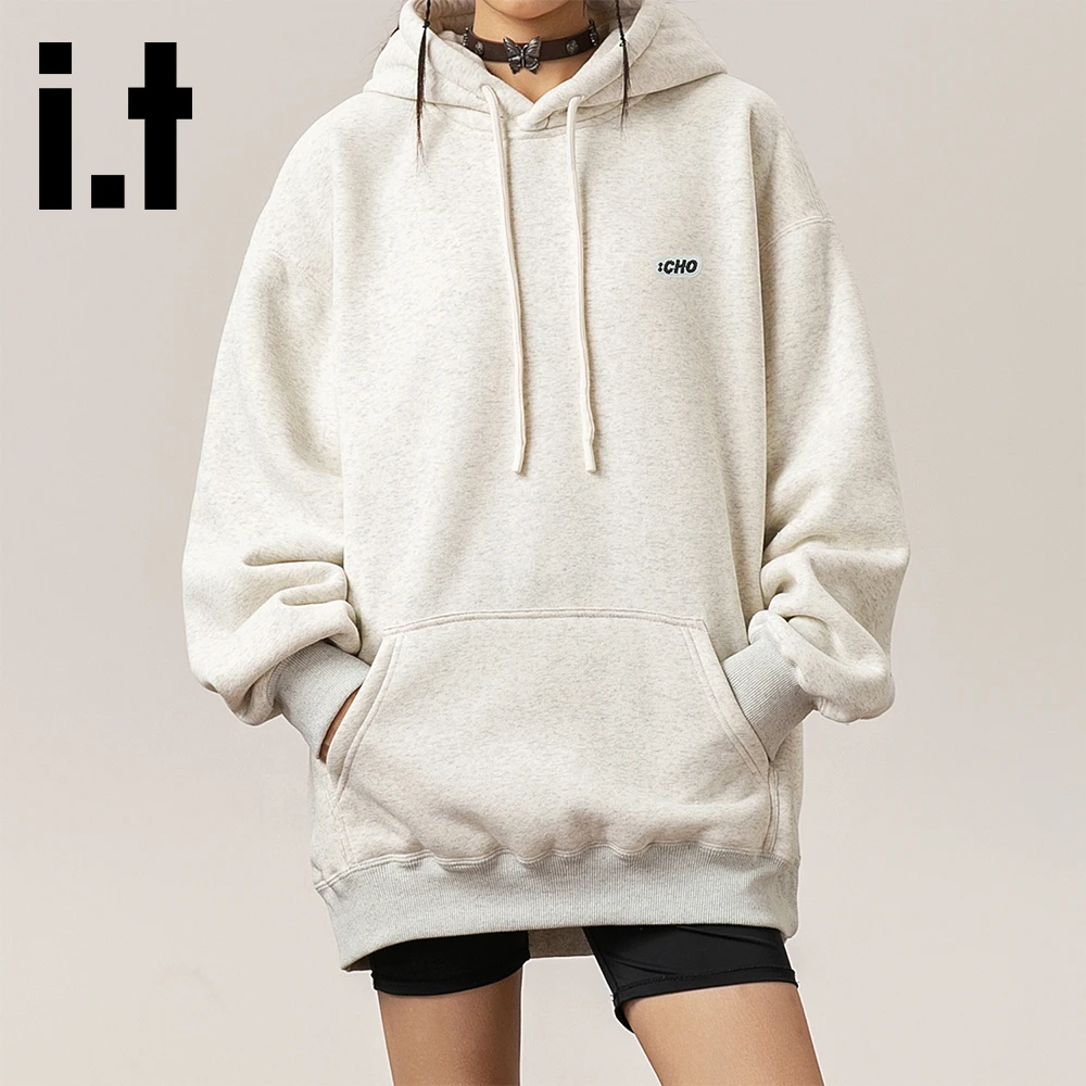 it:CHOCOOLATE个性潮流袋鼠口袋设计感连帽卫衣男女秋冬新款外套