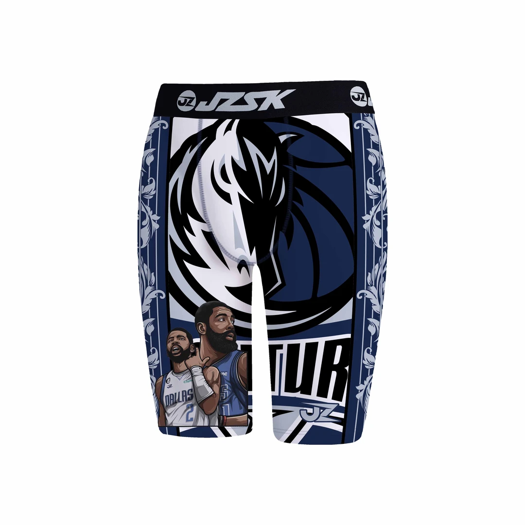 【JZ独行侠配色五分紧身裤2.0】美式运动篮球高弹速干满印训练底裤