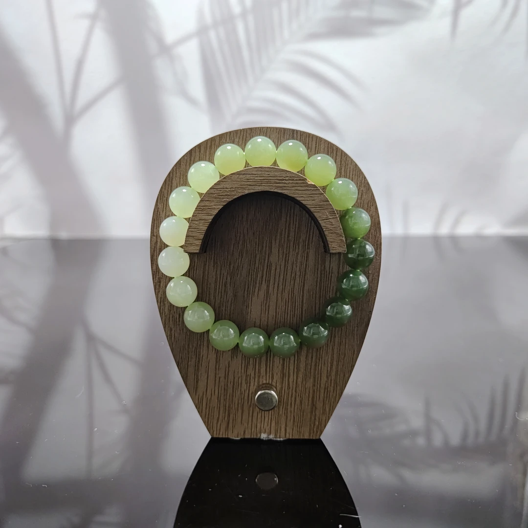 F和田玉渐变圆珠手串（卡10）0941