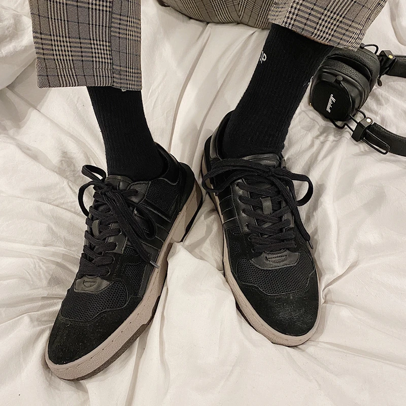 8233低帮板鞋男士百搭复古潮流学生港风厚底ins韩版潮鞋夏季透气