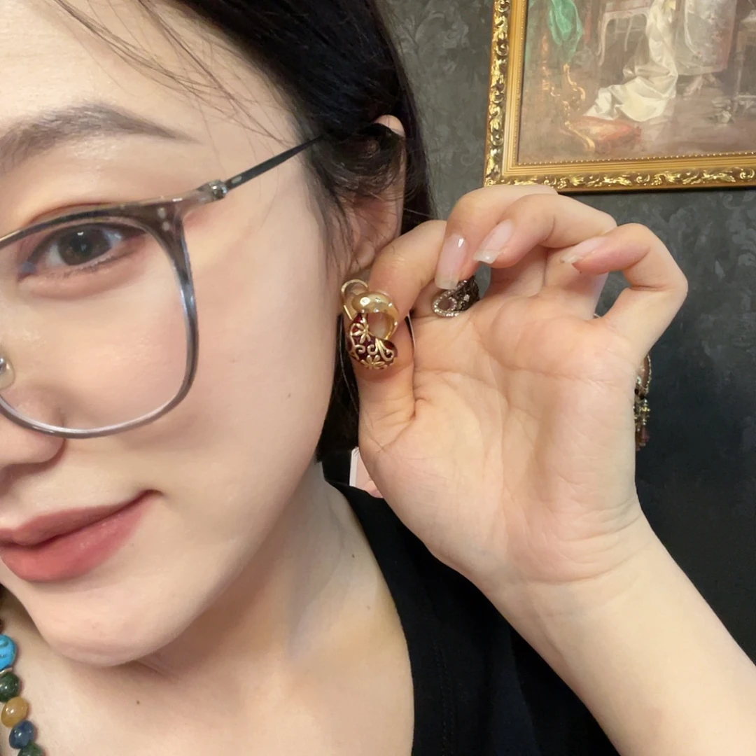 黄铜925银琉璃耳钉