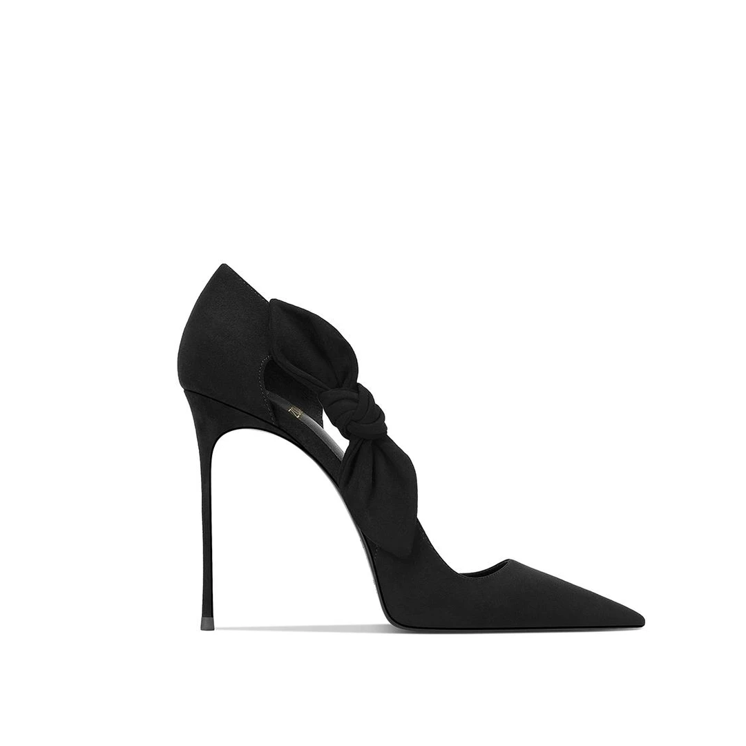 黑色羊猄气质绝美高级感百搭御姐2025春季季新款尖头细跟高跟鞋女