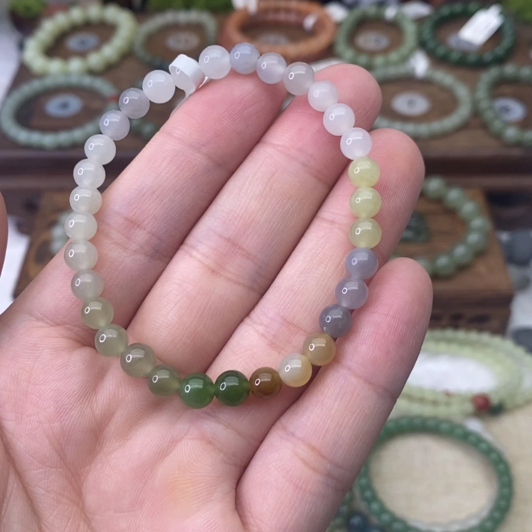 和田玉未镶嵌手链多宝卡6