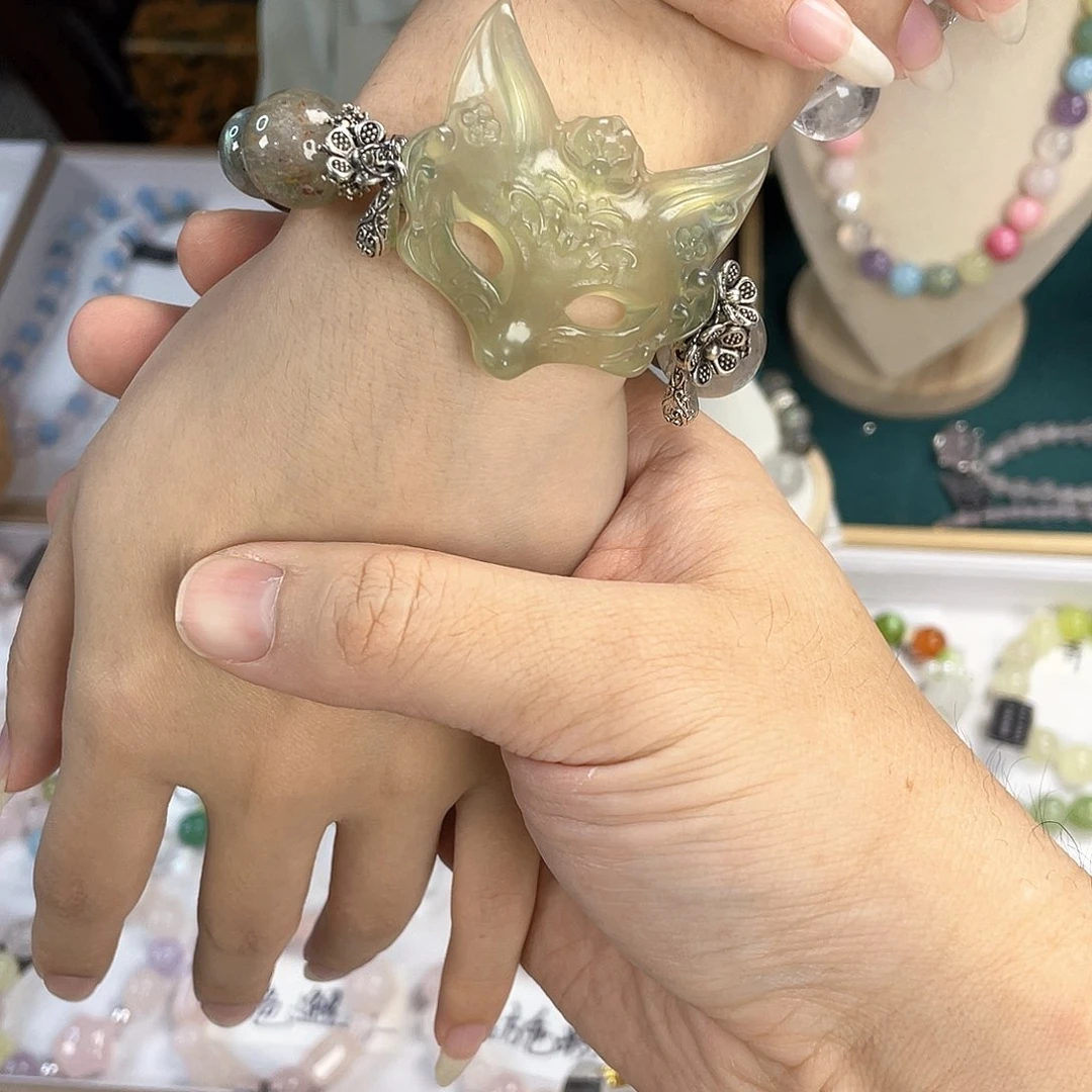 水晶手链银S925镀金镶嵌