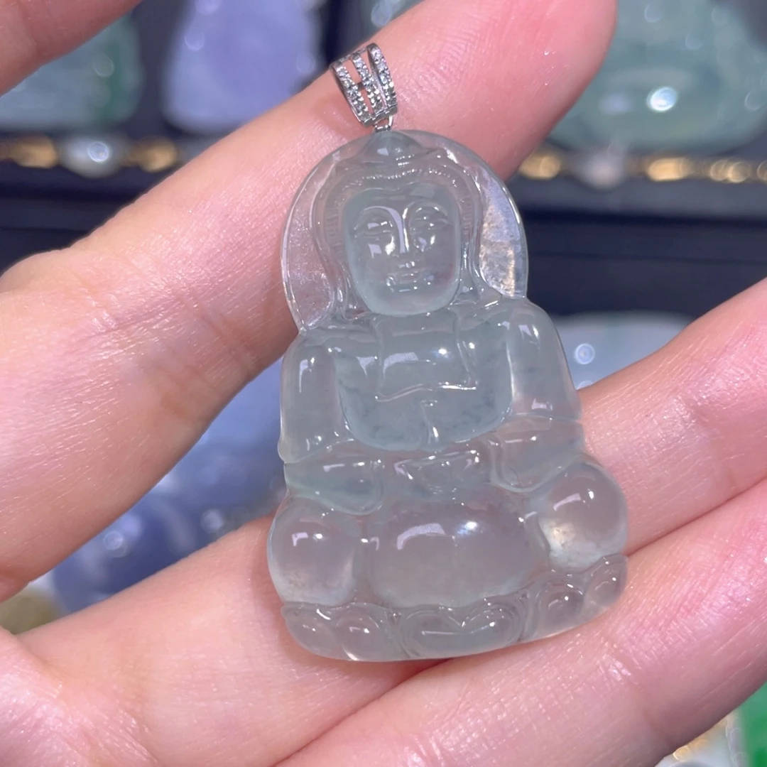 颈饰18K金镶嵌翡翠翡翠