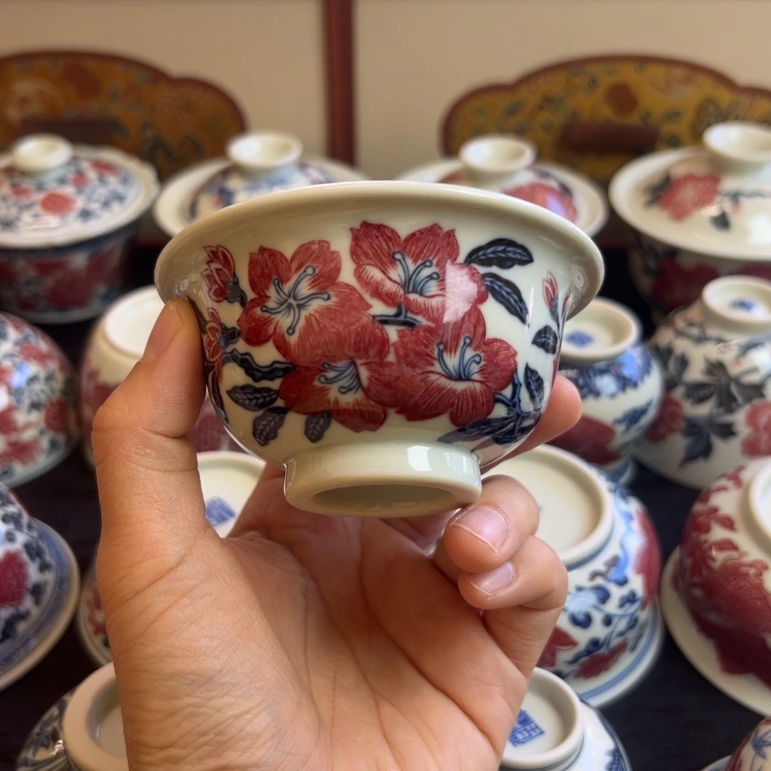正绎堂釉里红桃花中号