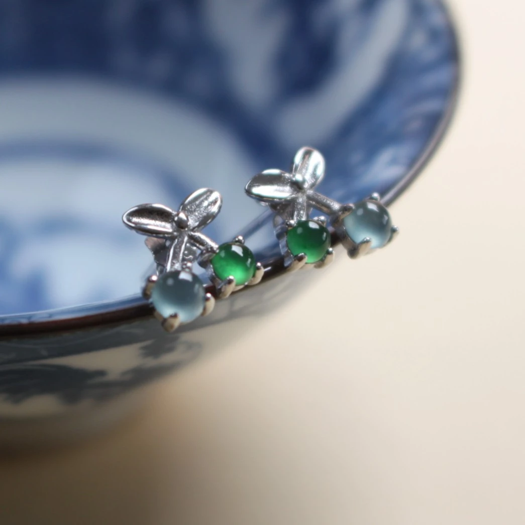 翡翠樱桃耳钉多样性发货  ZK23102101