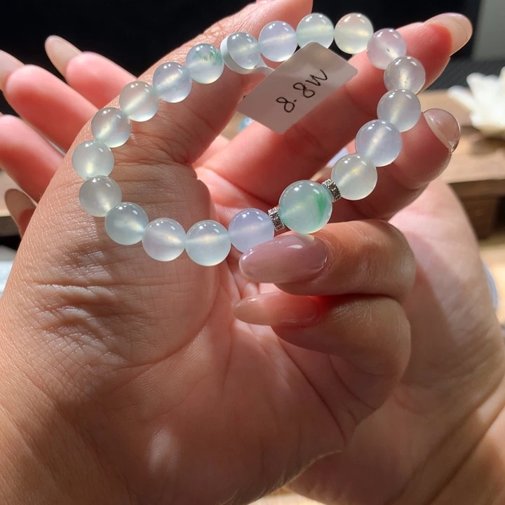 翡翠散珠品质种水小刚炮种水手串