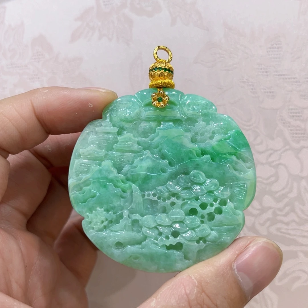 翡翠合金吊坠(赠链)代编织