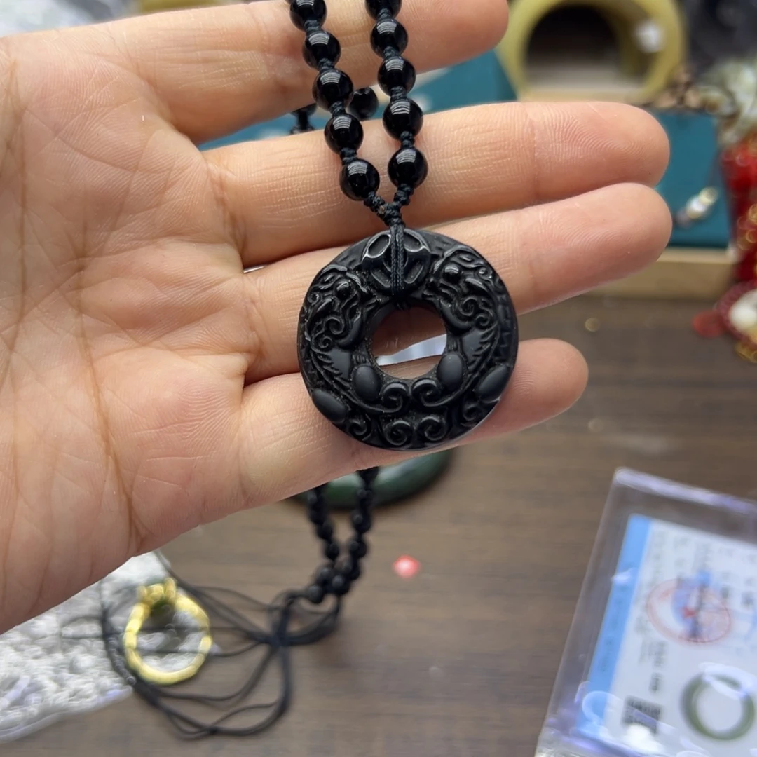 黑曜岩未镶嵌颈饰582