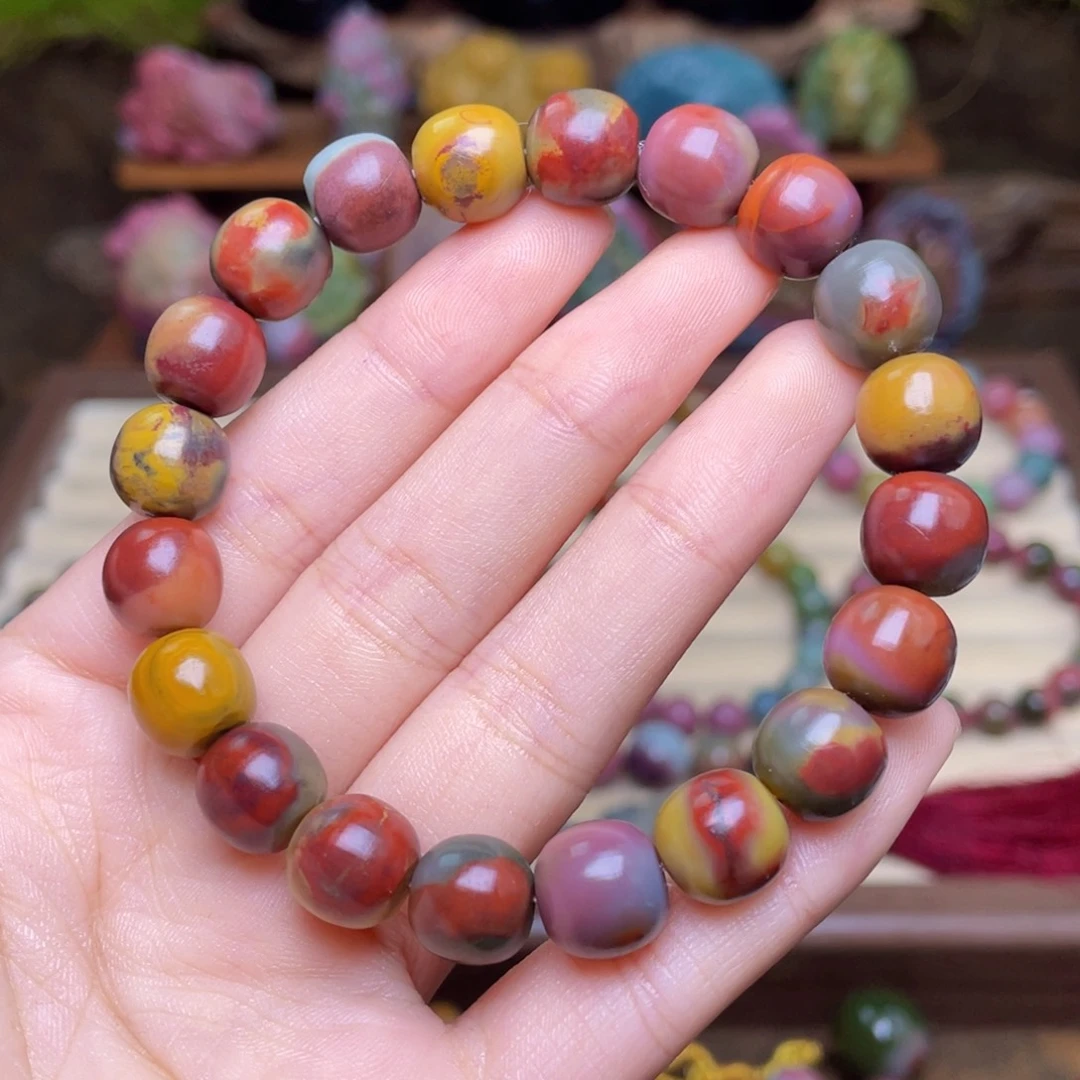 玛瑙/玉髓手串未镶嵌孟*盐源玛瑙老型包浆串