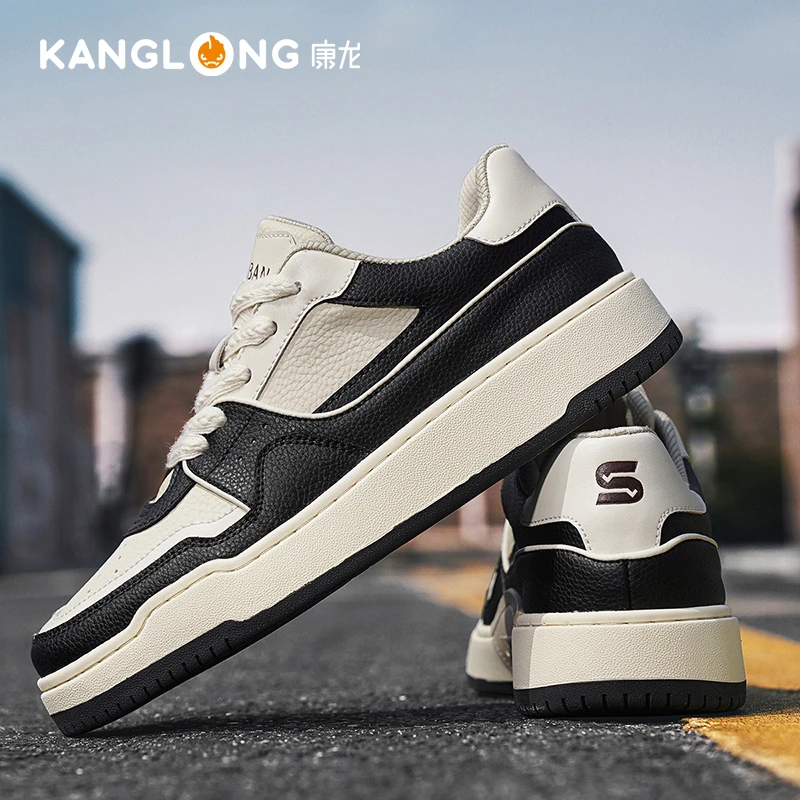 康龙夏季男士增高板鞋透气极简拼色休闲鞋百搭防滑耐磨韩版男板鞋