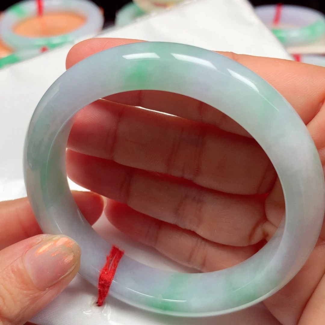 翡翠手镯未镶嵌春彩004木