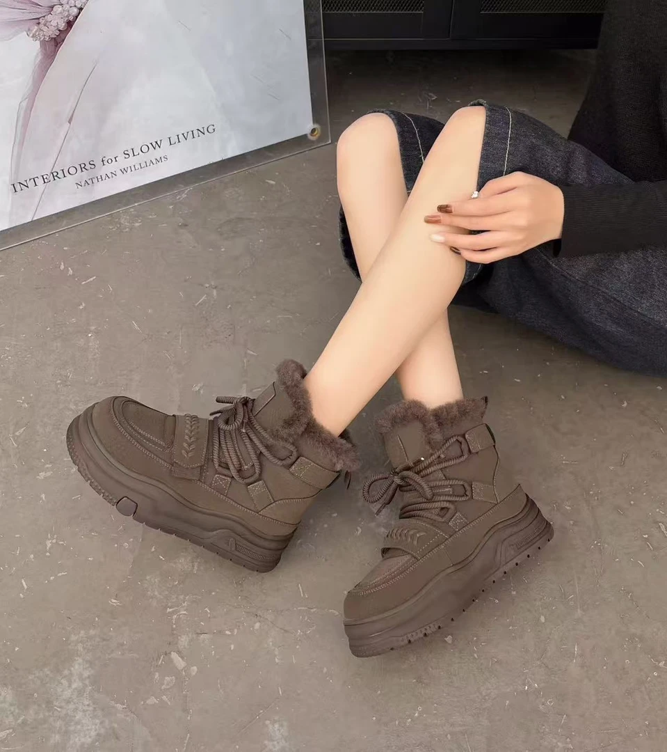 休闲冬季棉靴保暖休闲风时尚百搭厚底