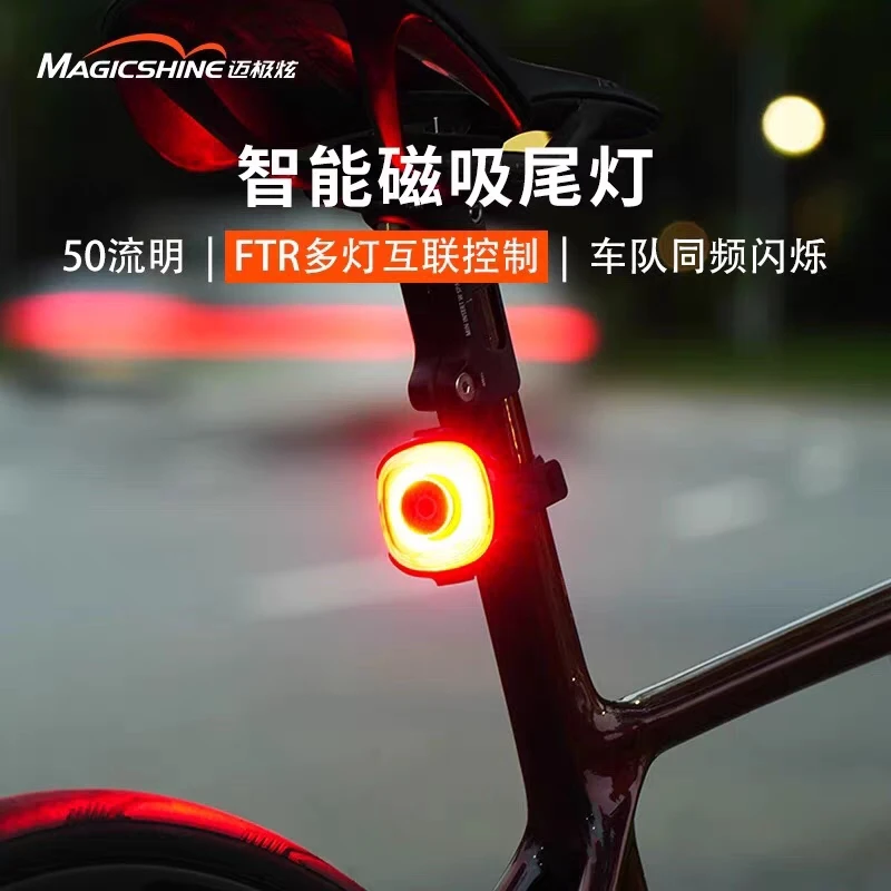 迈极炫自行车尾灯警示灯单车夜间骑行公路车后灯SEEMEE50MAG磁吸