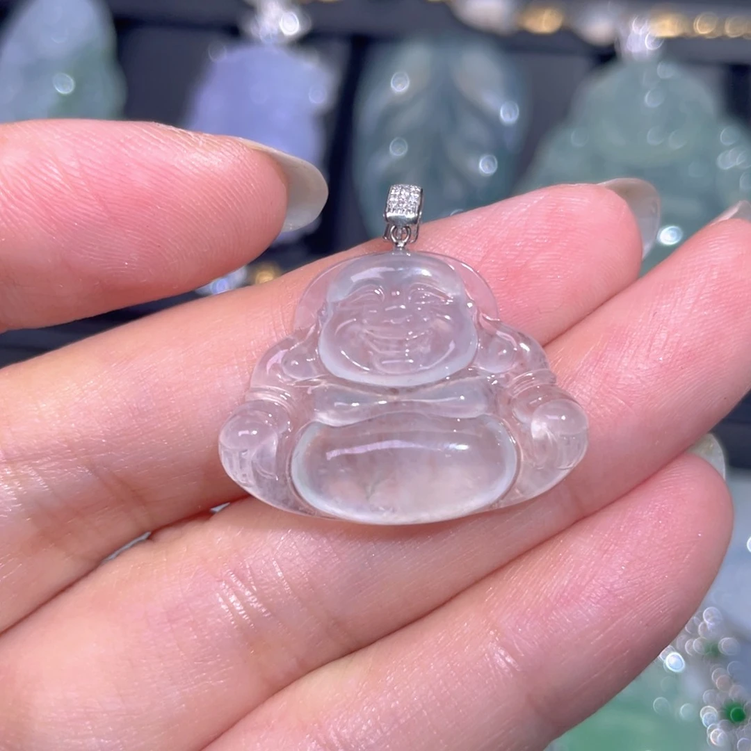 颈饰18K金镶嵌翡翠翡翠