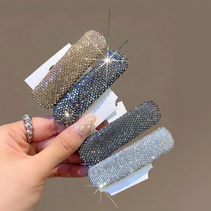 轻奢超闪满钻发夹气质时尚侧边夹子百搭刘海夹边夹新款BB夹子发饰