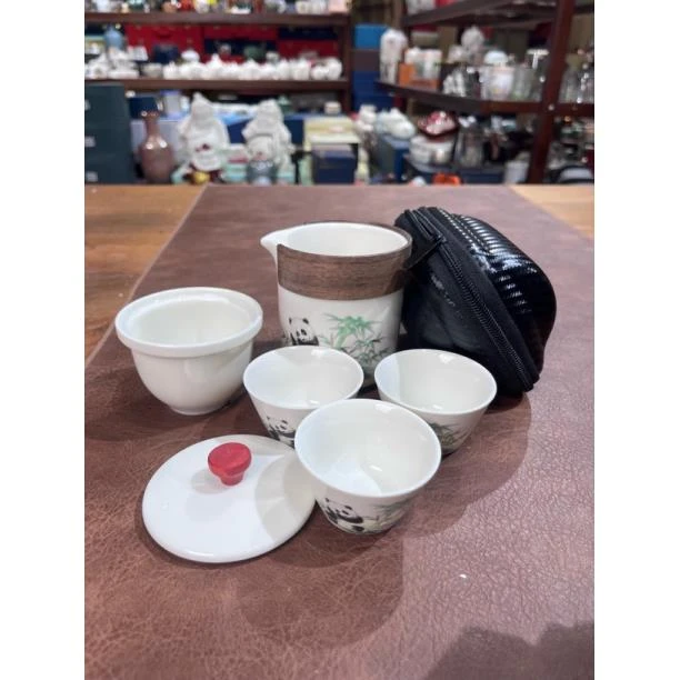 024熊猫一壶三杯旅行茶具