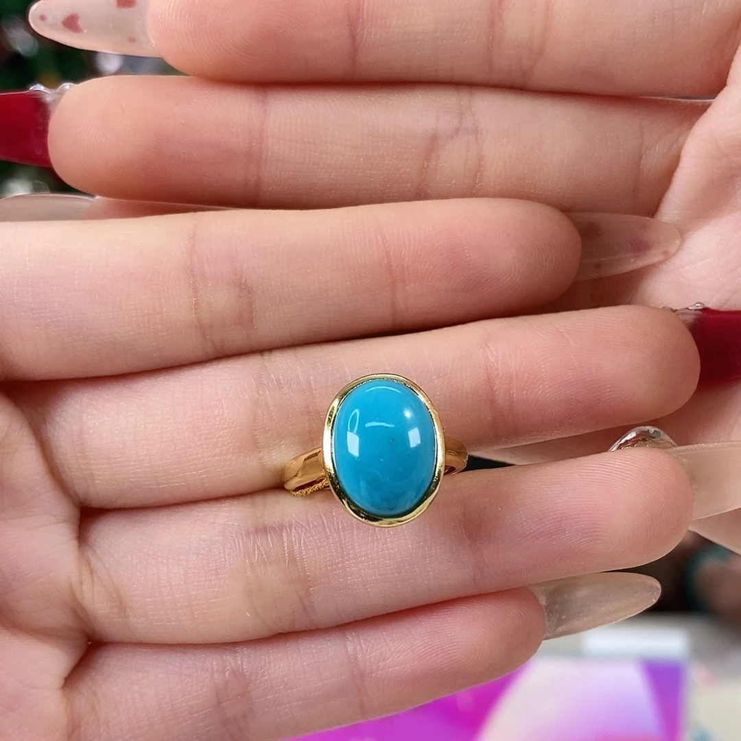 绿松石银S925镀金镶嵌珠宝奇石