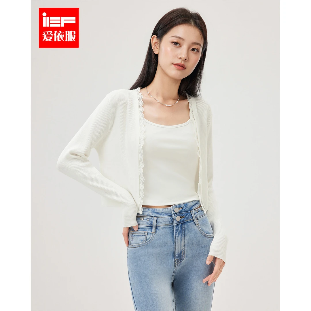 IEF/爱依服2025春季新款法式温柔小女人气质通勤百搭短款毛织外披