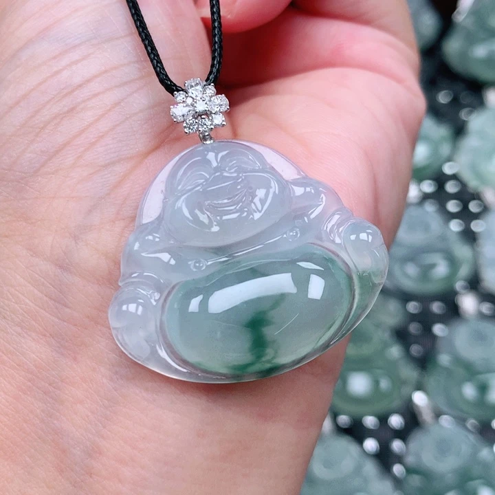 吊坠(不含链)18K金镶嵌翡翠