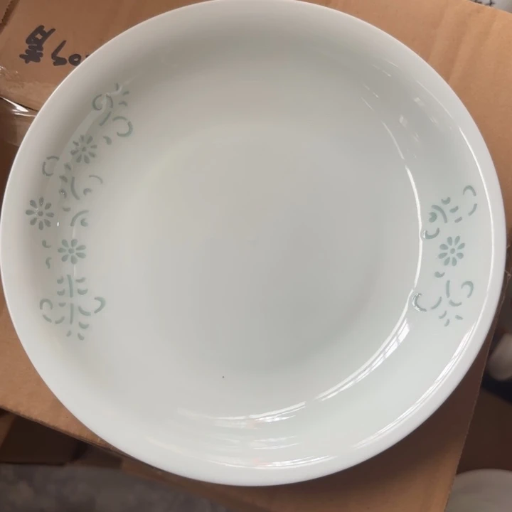青瓷景德镇陶瓷两只盘子青色