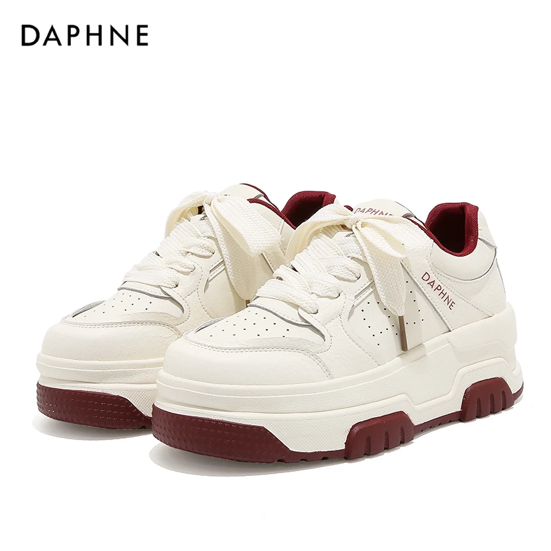 Daphne/达芙妮2025秋季新款增高板鞋小白鞋女厚底ins潮流休闲女鞋