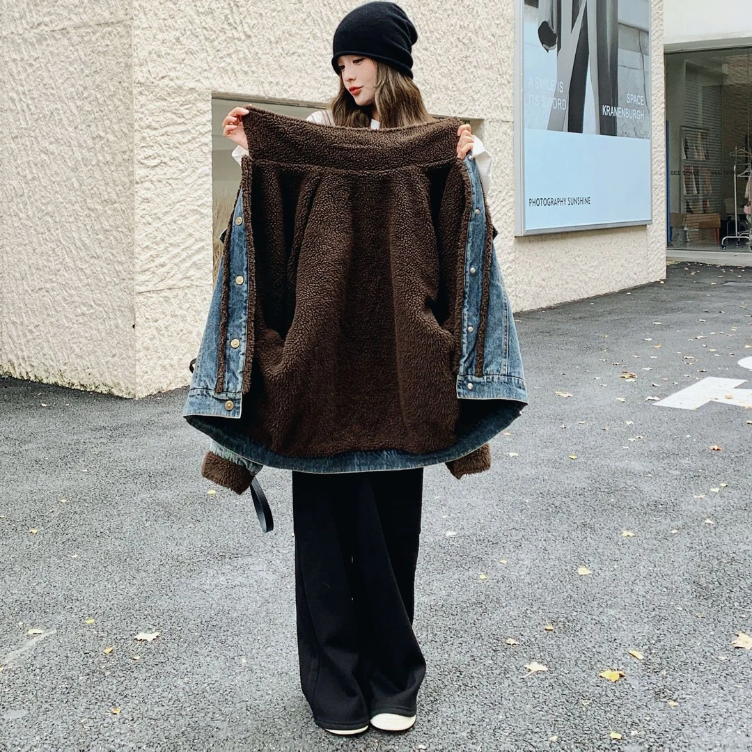 加绒牛仔外套女款爆款2025新款冬韩版季加厚小个子短款棉服棉袄女