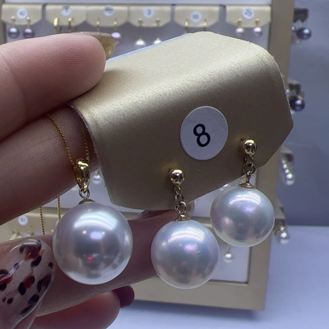 淡水珍珠吊坠(赠链)18K金镶嵌