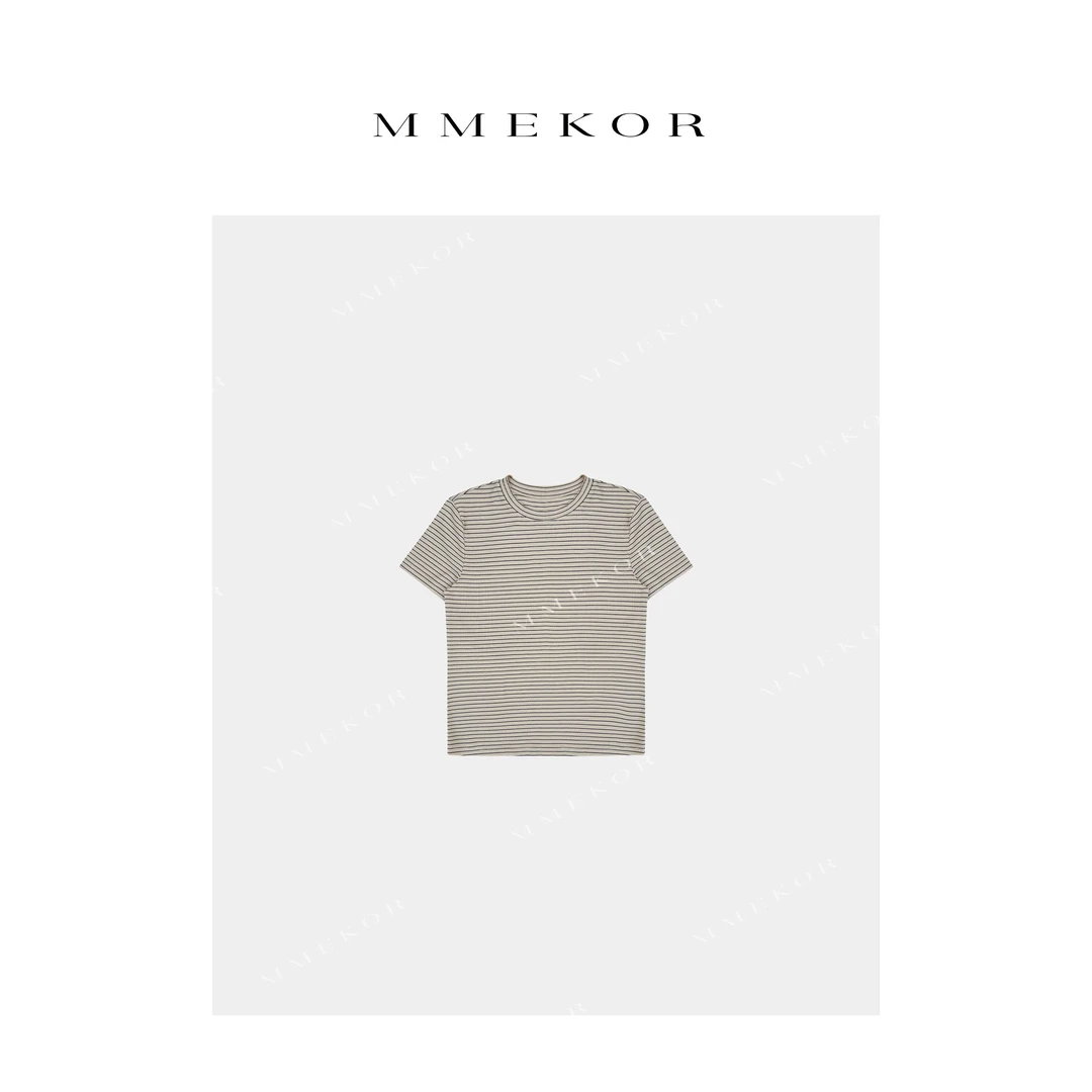 MMEKOR “茶桂条纹”T恤 春夏穿搭短袖 87801