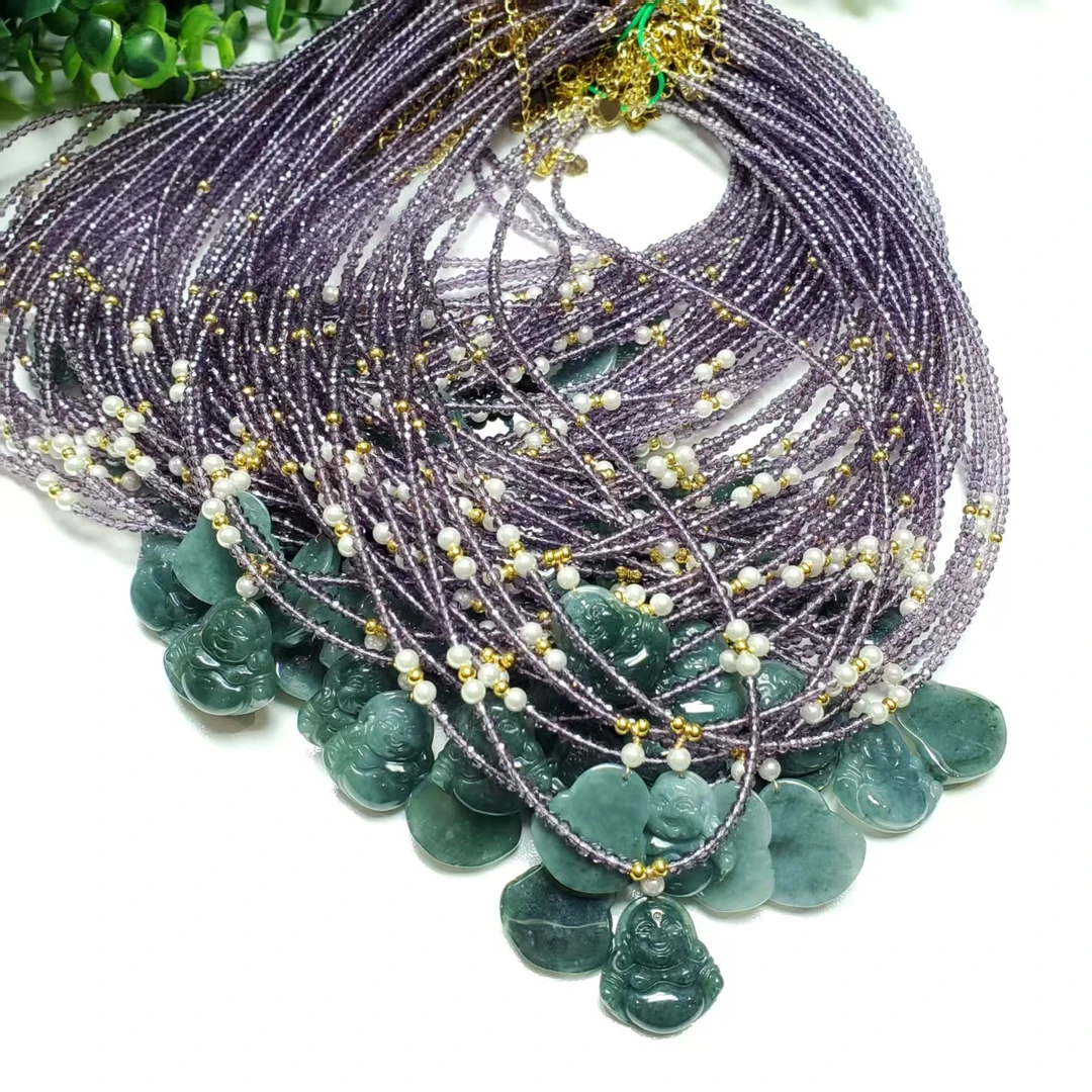 Q268【赵小姐】时尚百搭翡翠佛公吊坠项链多样式发其一