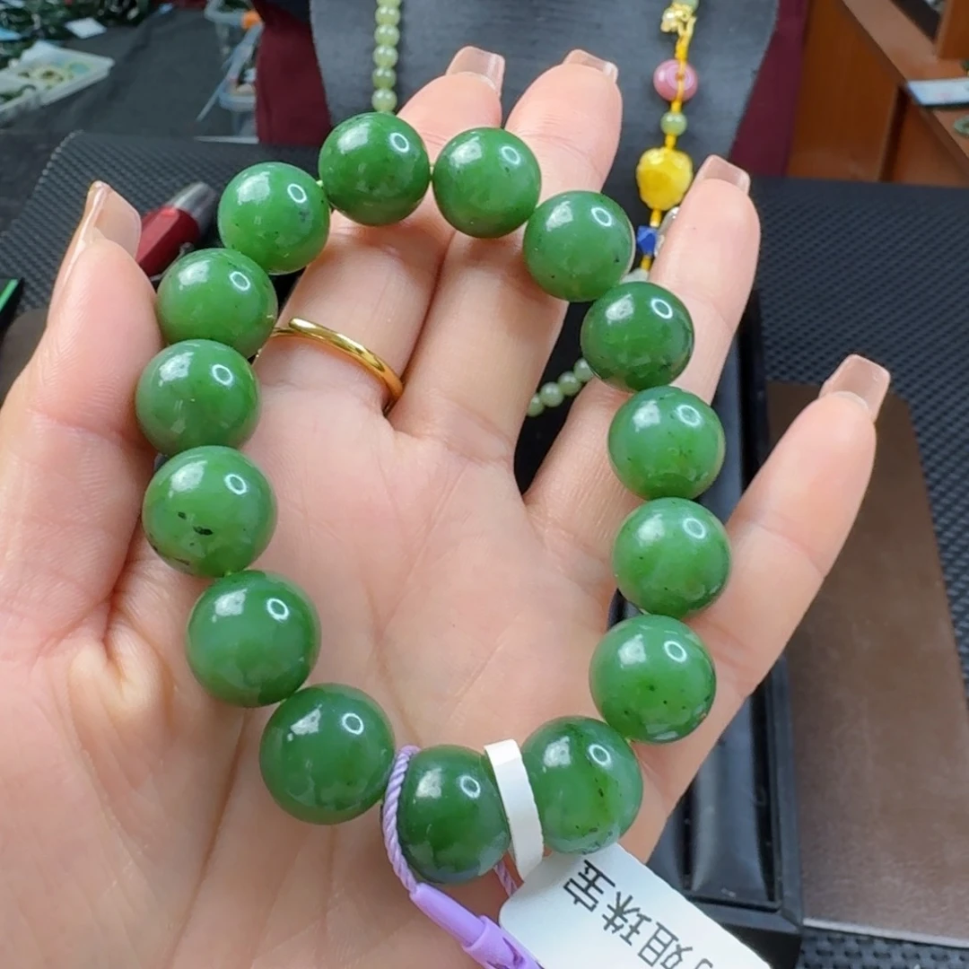 和田玉（碧玉）手链未镶嵌卡14