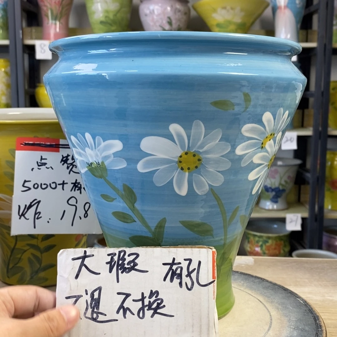 景德镇手工手绘陶瓷花盆