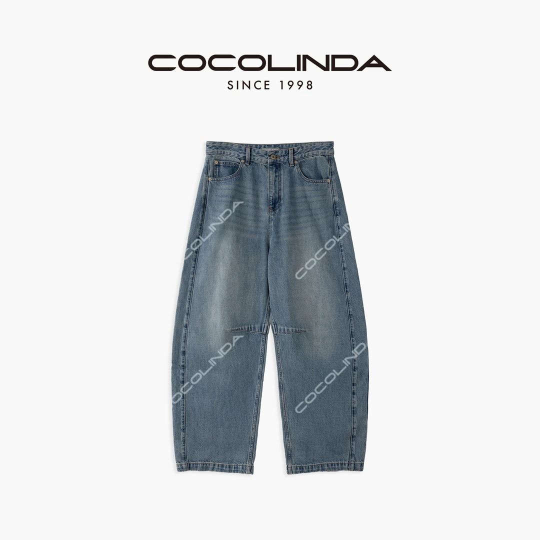 COCOLINDA | 罗衣 100%棉痞帅蓝色长裤香蕉裤牛仔裤N2993