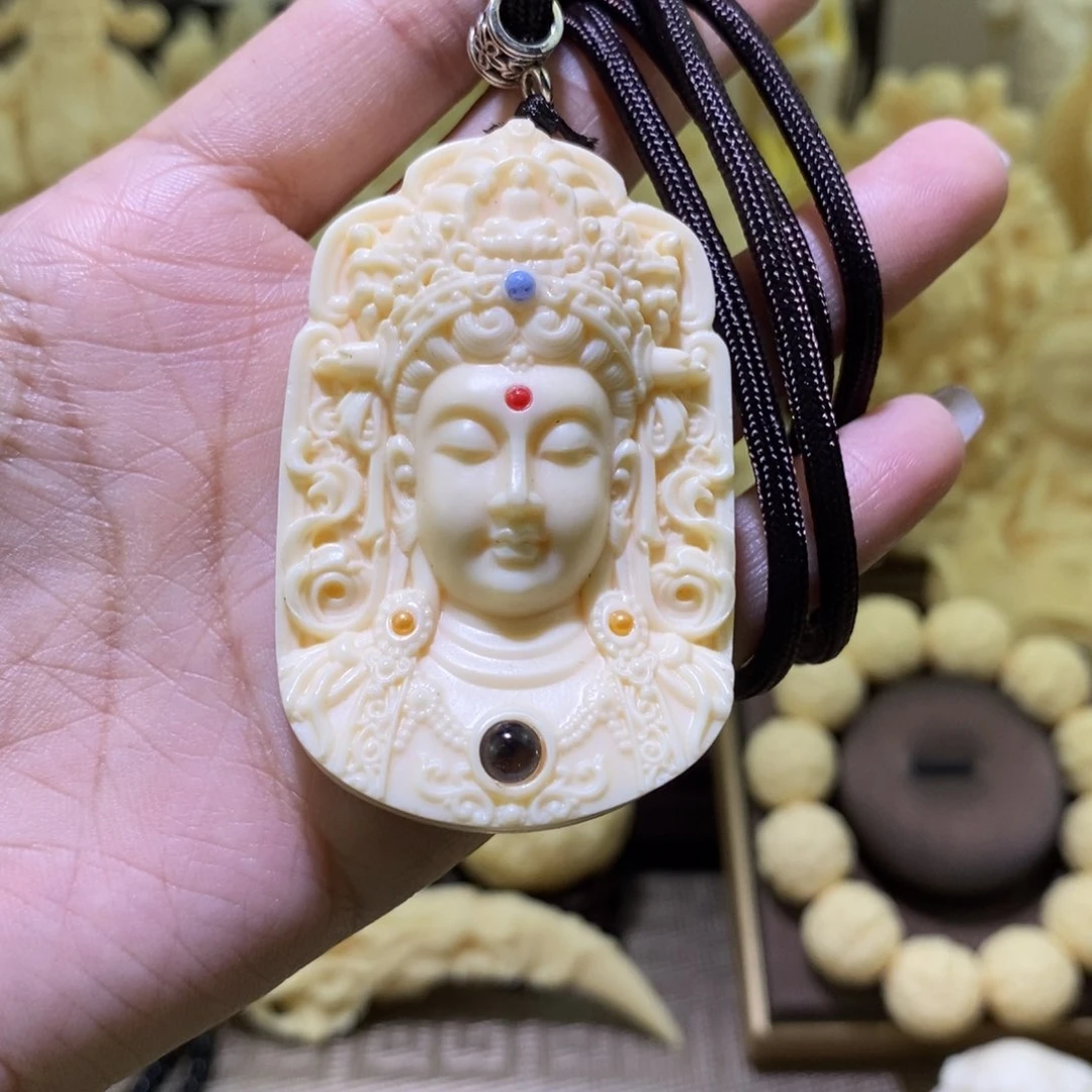 菩提根/象牙果把件象牙果度母投影吊坠