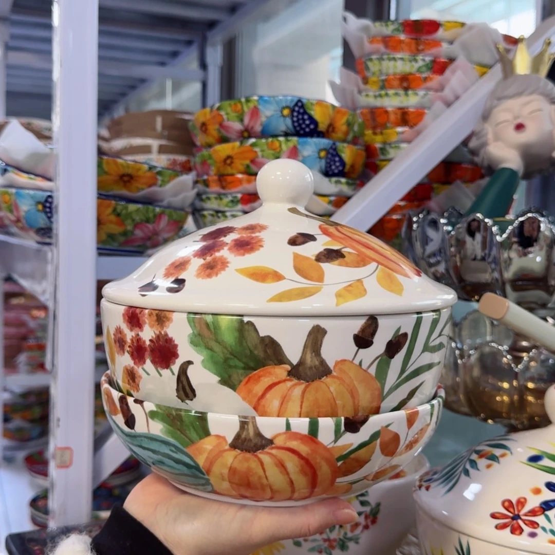 陶瓷创意南瓜8英寸3件套看图