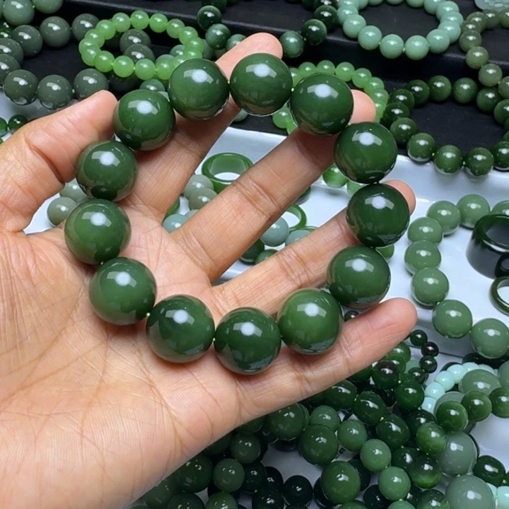 鞋***大和田玉（碧玉）未镶嵌手串