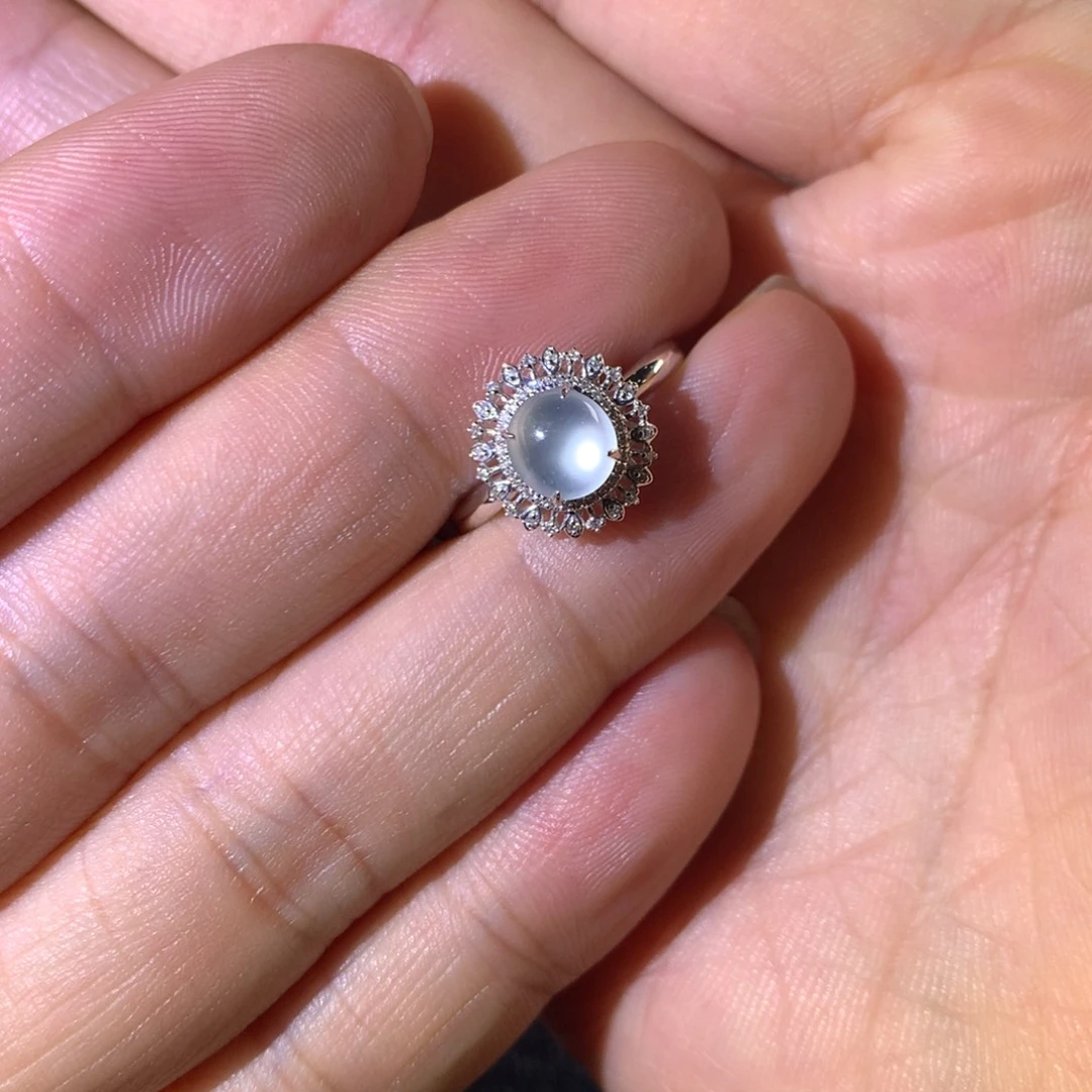 翡翠18K金镶嵌戒指翡翠