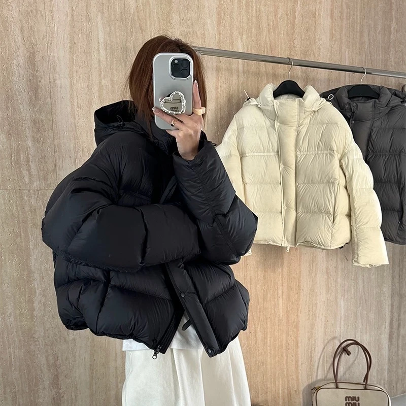 超洋气加厚龟背宽松连帽面包服外套