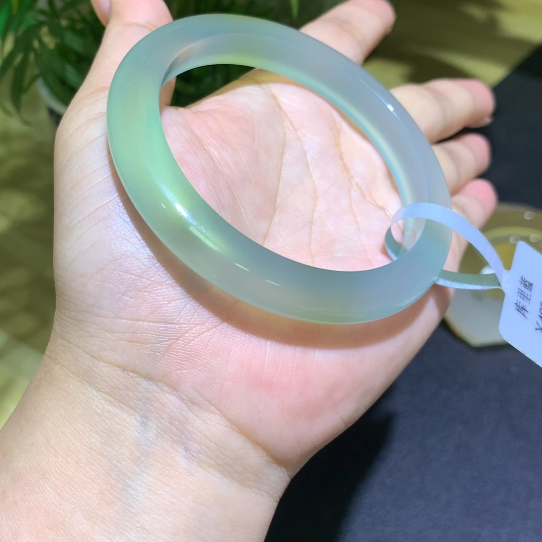 手镯玛瑙/玉髓未镶嵌库里蓝带黄漏