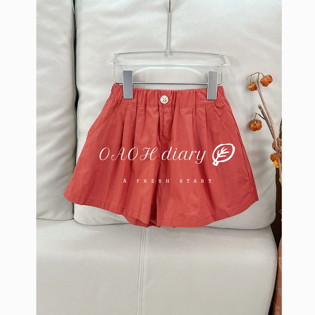 OAOH【乐园】夏季中大童女童百搭洋气纯色简约韩版休闲短裤K1C936