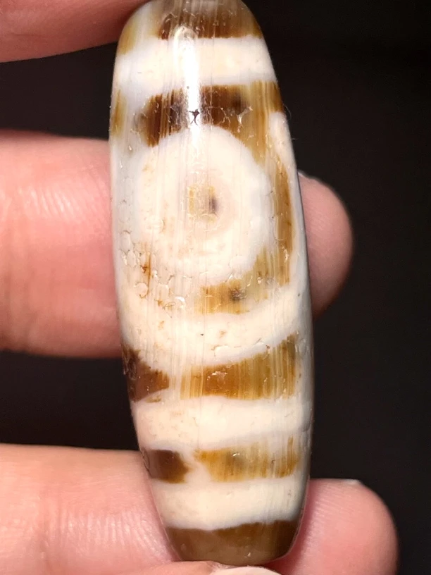 吴老亲工如意两眼天珠40.89*13.9老派仿纯工艺台一代工艺老吴天珠